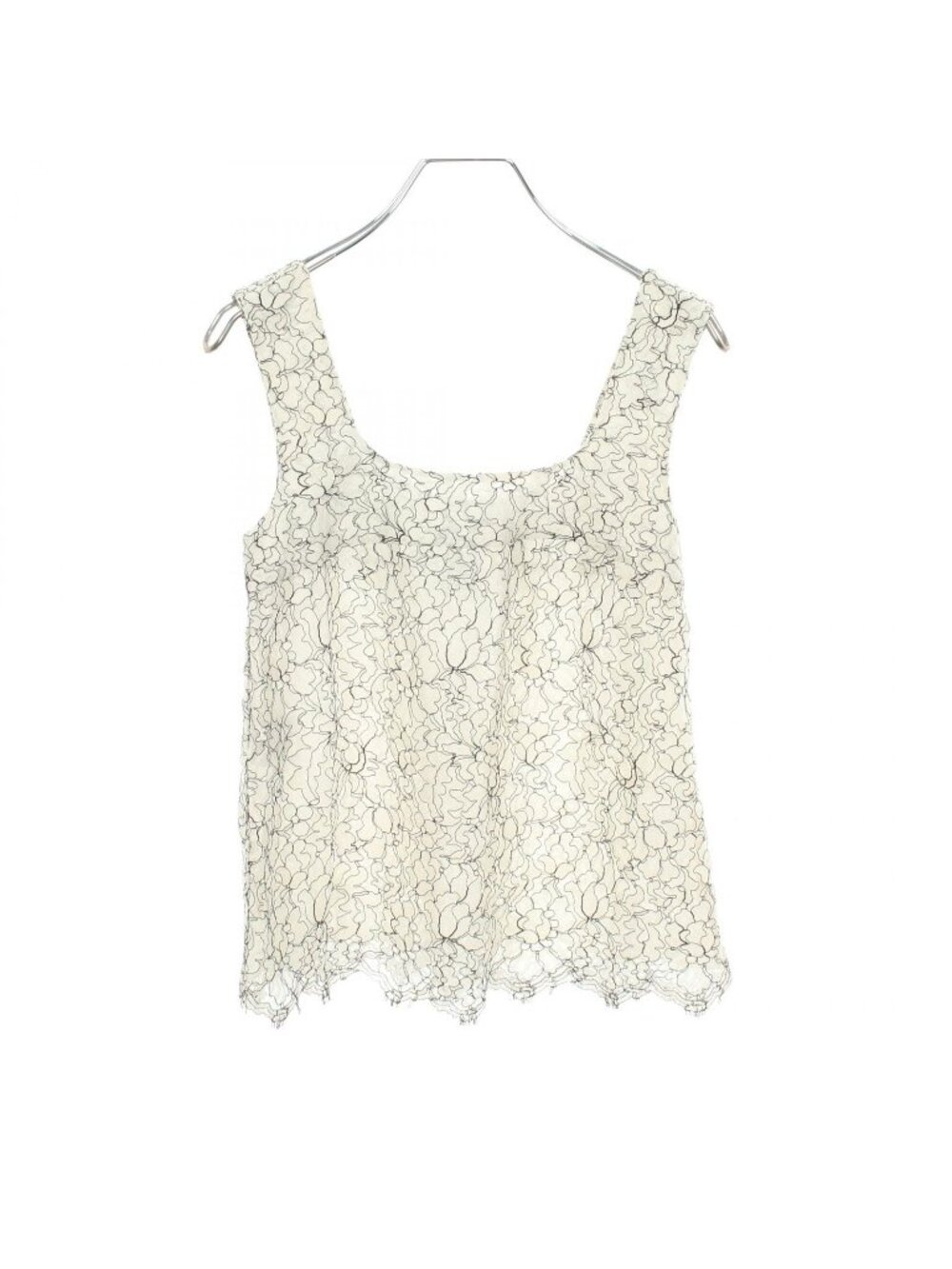 Chanel Floral Lace Sleeveless Cotton Rayon T-Shirt